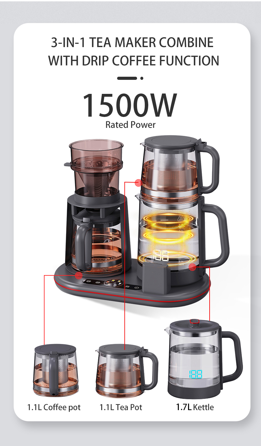 3-IN-1 TEA MAKER COMBINE WITH DRIP COFFEE FUNCTION