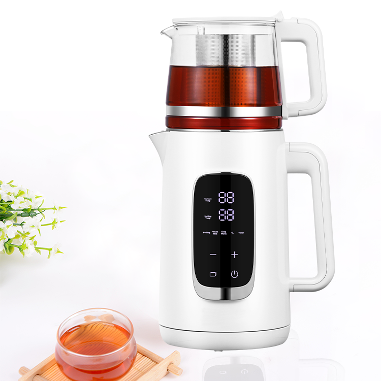 New Arrival Turkish Electric Kettle Samavar Tea Maker With Glass Teapot Stainless Steel Filter