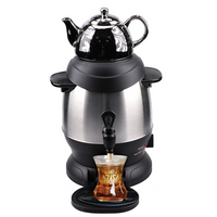 2-in-1 Electric Samovar With Porcelain Teapot Electrical Teapot Hot Water Boiler Russian Kettle Samovars