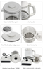 Electric Double Glass Kettle with Warmer Temperature Control Glass Tea Pot Design Samovar Turkish Tea Maker