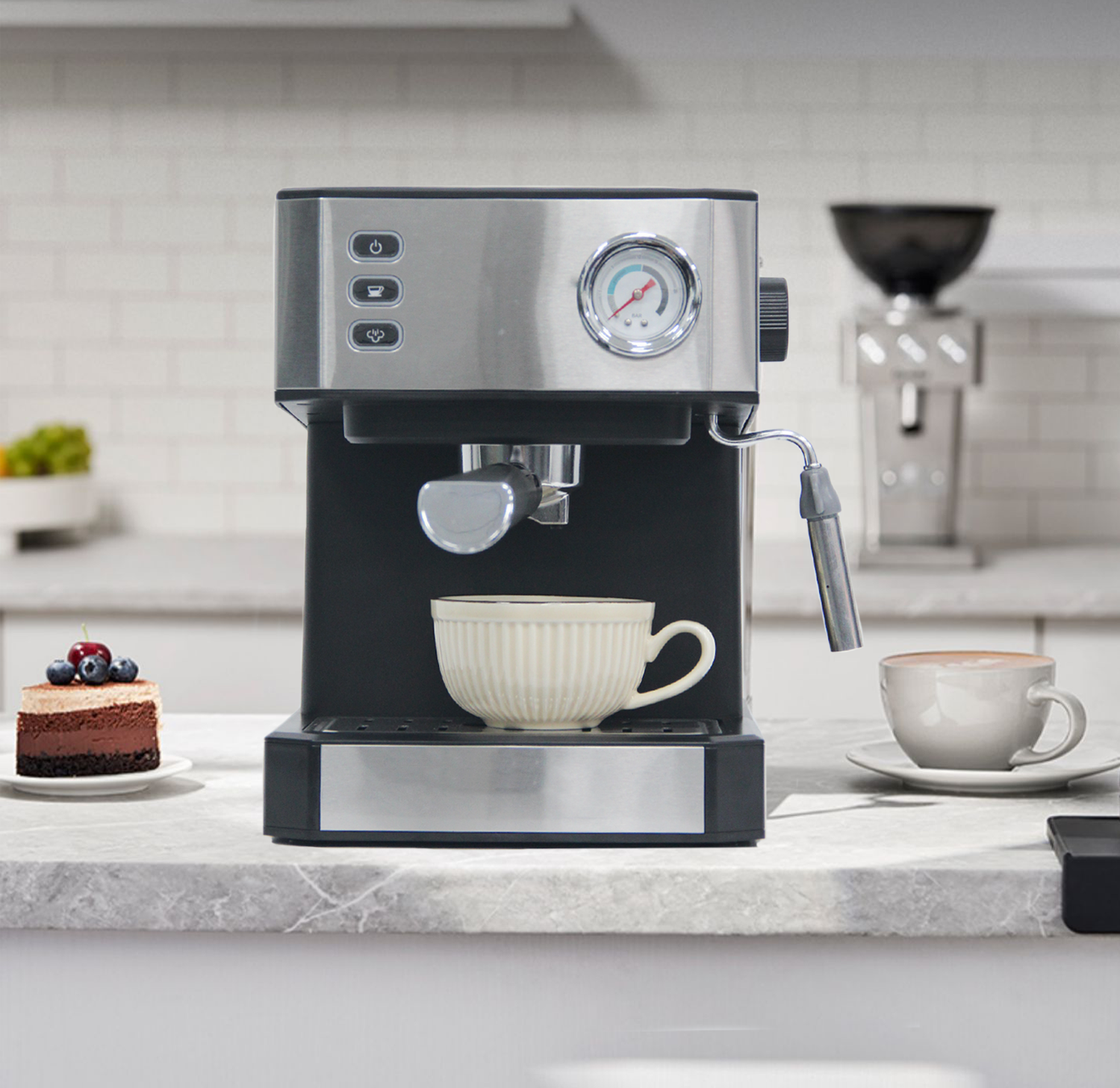 Electric Percolators Steam Coffee Maker Machine Stainless Steel Semi-automatic Espresso Coffee Maker