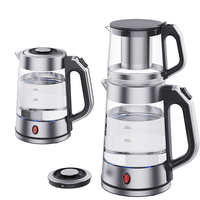 YUEKON Electric Glass Tea Maker With Tea Pot Home Appliance Skd Ckd Russian Samovar Set With Filter