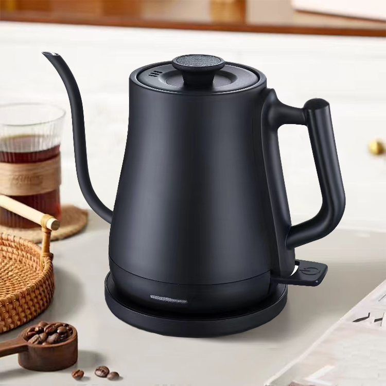 Morden Style 1500W Fast Boiling Gooseneck Coffee Kettle 1.0l Matte Black TeaPot Pour Over Coffee Makers For Home Drip Coffee