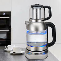 Smart Automatic Stainless Steel Heating Element Keep Warm Tea Maker Set Glass Electric Turkish Tea Maker 