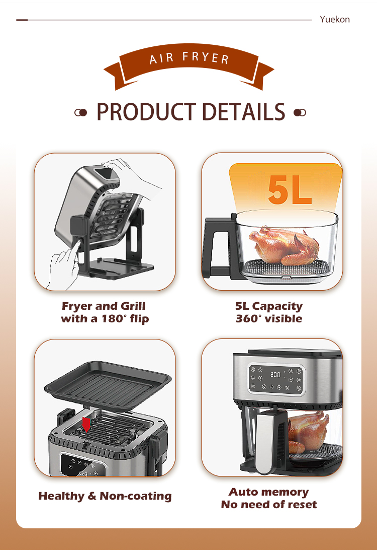 Fryer and Grill with a 180&deg; flip