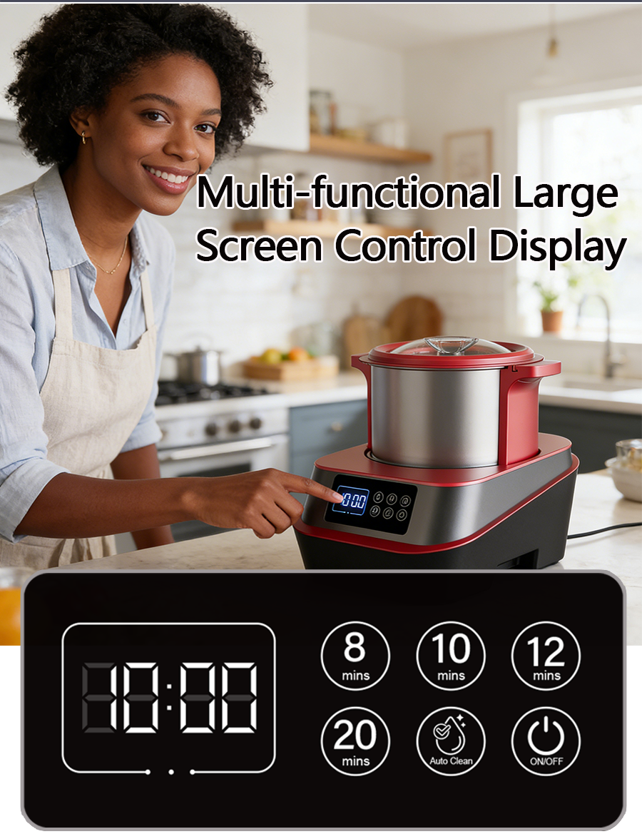 Multifunctional Electric Swallow Maker Fufu Machine 2 in 1 Cooking Stirring Food Grade 304 Stainless Steel Easy Clean Kitchen Appliance for Ugali Nshima Banku Eba