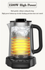 Kitchen Appliances 1500W Boil-Dry Protection Tea Maker Machine 2.0L+1.1L Double Layer Electric Kettle With Glass Teapot