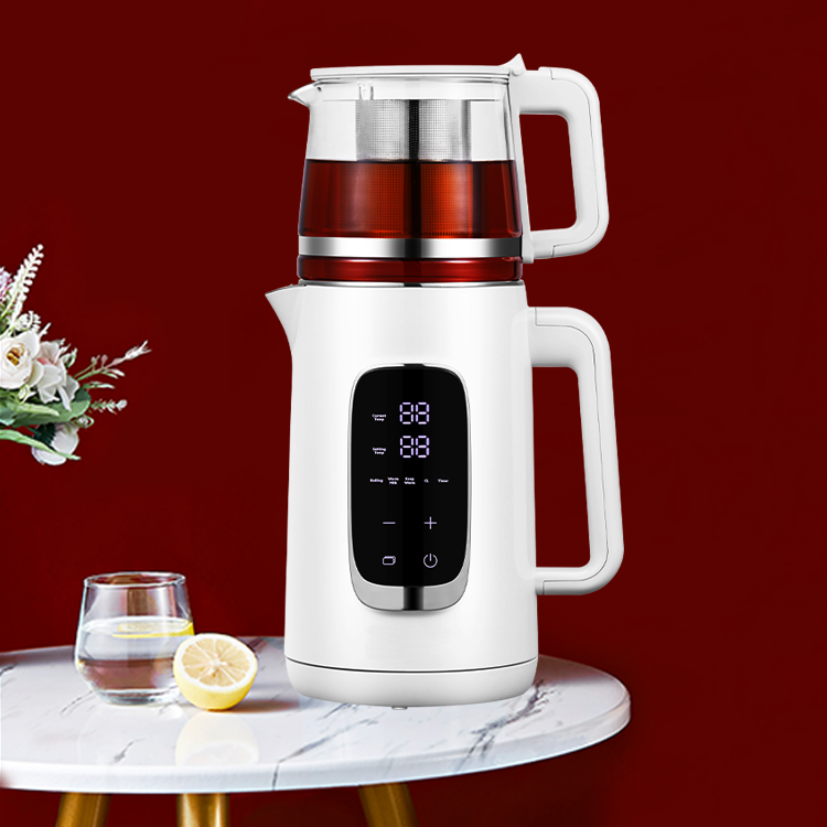 1800W Fast Water Boiler Kitchen Appliance Cordless Kettle Two Layers Glass Kettle Electric Tea Pot