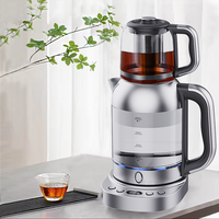 Home Hotel Kitchen Glass Body Double Electric Kettles 2.0L Electric Glass Tea Maker With Temperature Control 