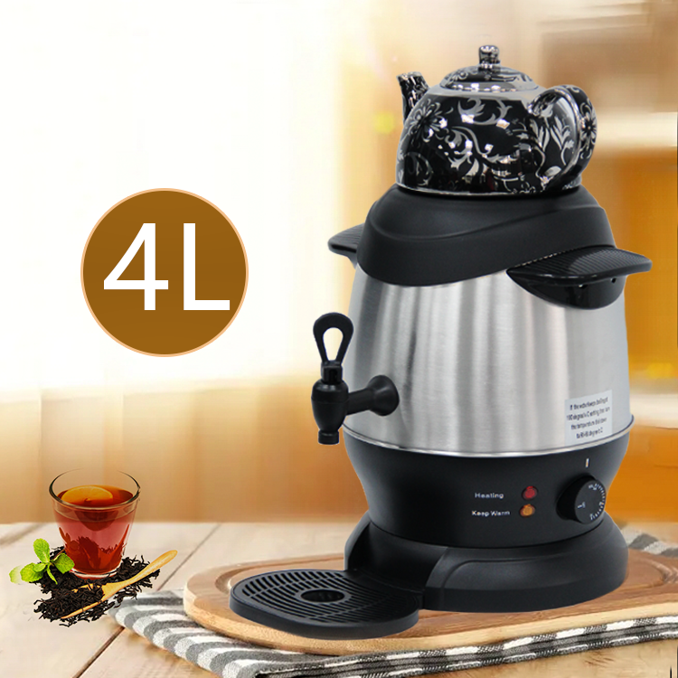 1500w 1L Ceramic Pot + 4LStainless Steel Turkish Pot Electric Tea Kettle Russian Samovar Tea Maker With Temperature Control Knob