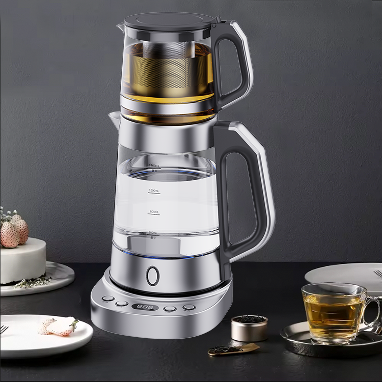 High-quality Keep Warm Function Water Boiler Machine Electric Tea Kettle with Blue LED Indicator Light Glass Electric Jug Kettle