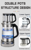 Multi-section Temperature-controlled Electric Glass Kettle 304Stainless Steel Tea Strainer Tea Maker With Tray