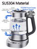 YUEKON Design Double Glass Kettle Automatic Switch Temperature Control 2 in 1 Turkish Tea Machine Electric Samovar