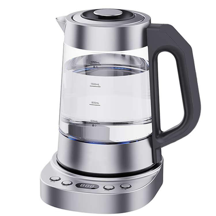 High-quality Keep Warm Function Water Boiler Machine Electric Tea Kettle with Blue LED Indicator Light Glass Electric Jug Kettle