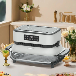 Fashion 3-In-1 Air Fryer with Non-Toxic Glass Bowl 1500W Smart Air Fryers Home Specific Steaming and Baking Oven Air Fryer