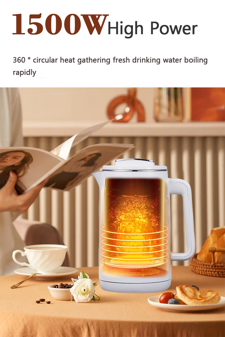 Mid-east Stainless Steel Double Electric Kettle Pot Set Portable Tea Kettle Two Layers Tea Maker With Thermostat Home Appliances