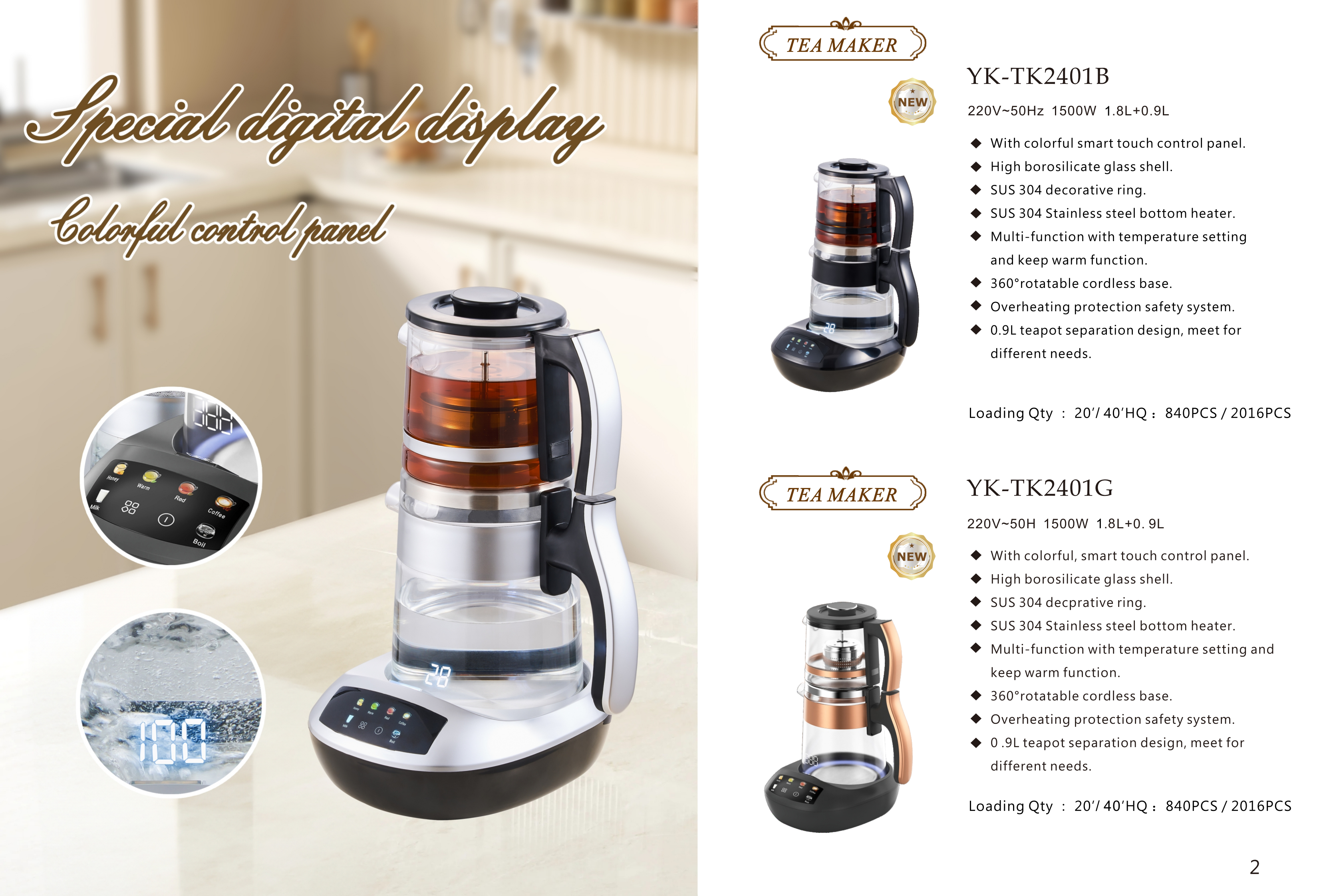 Turkish Teapot Electric Tea Kettle With Infuser