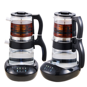 New Design Glass Tea Maker Samovar Turkish Tea Maker Portable 2 In 1 Glass 1500W Water Kettle Electric Glass With SUS304 filter