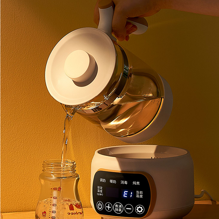 High Quality 1.3l Hot Tea Kettle Thermostat Modulator Formula Milk Warmer Glass Electric Kettle