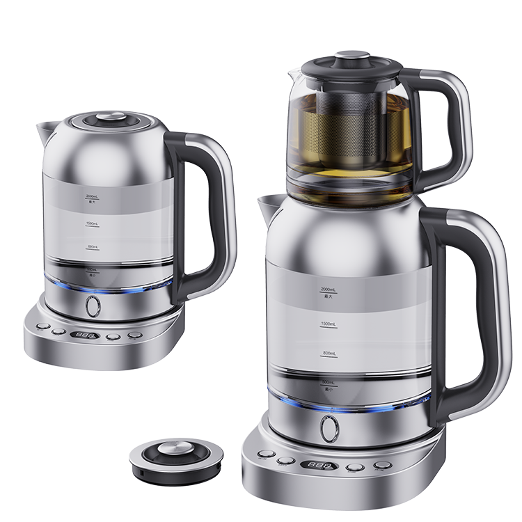 CE Led Display Temperature Control Turkish Tea Maker 2.0l Electric Tea Kettle With Filter Glass Tea And Coffee Maker 