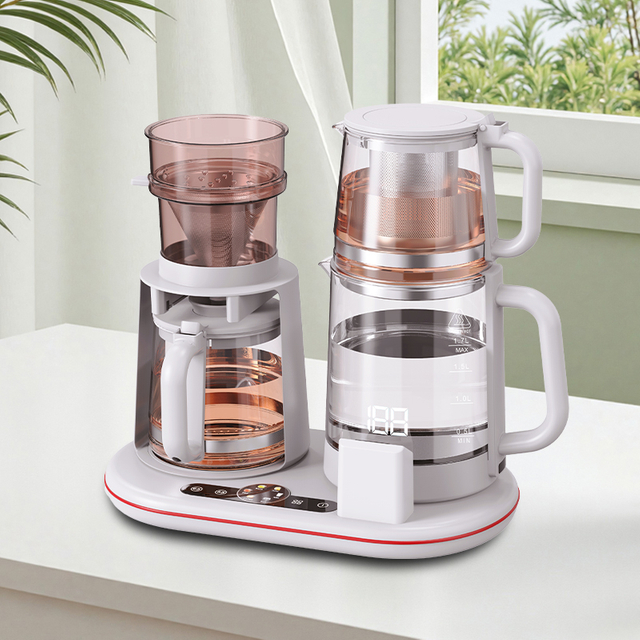 1500W Multifunctional Glass Kettle Smart Wireless Double Kettle Electric Teapot Coffee Pot Set Temperature Control Digital