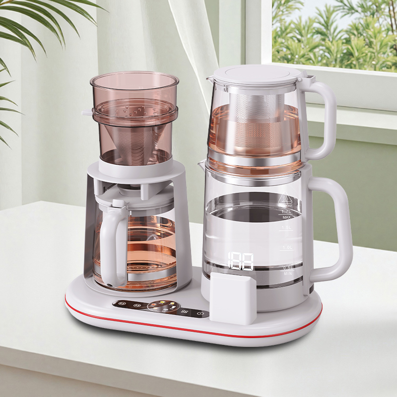 1500W Multifunctional Glass Kettle Smart Wireless Double Kettle Electric Teapot Coffee Pot Set Temperature Control Digital