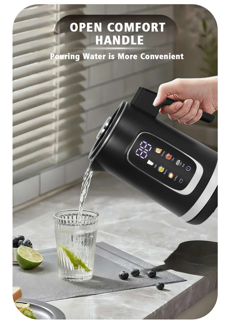 Multifunction Double Wall Kettle 1500W Fast Boiling Kettle with Automatic Keep Warm 304 Stainless Steel Inner Liner for Home Use