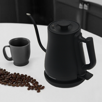 Black Hot Water Cordless Kettle 1.0l Gooseneck Electric Kettle Comfortable Hand Grip With Pour Over Kettle Drip Electronic Kettle For Home