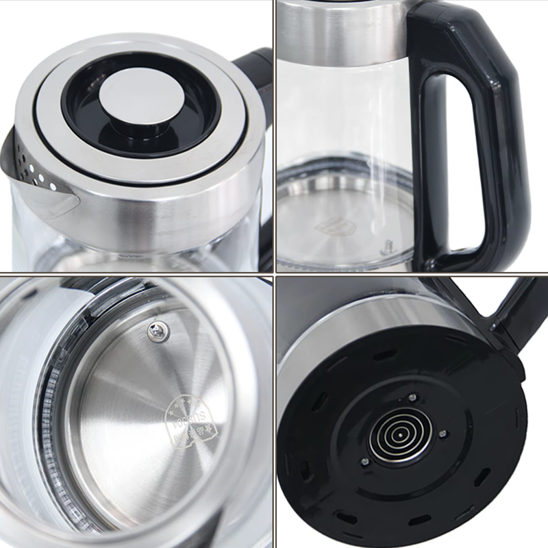 Household Digital Control Type Chinese Tea Maker Water Boiler With Tray 1.7L+1L Capacity Turkish Tea Kettle and Glass Teapot 