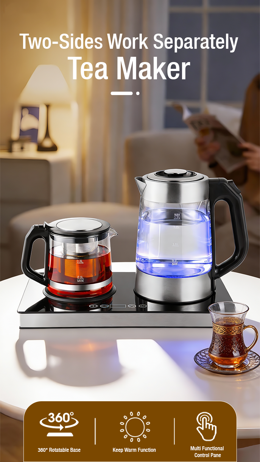 Two-Sides Work Separately Tea Maker