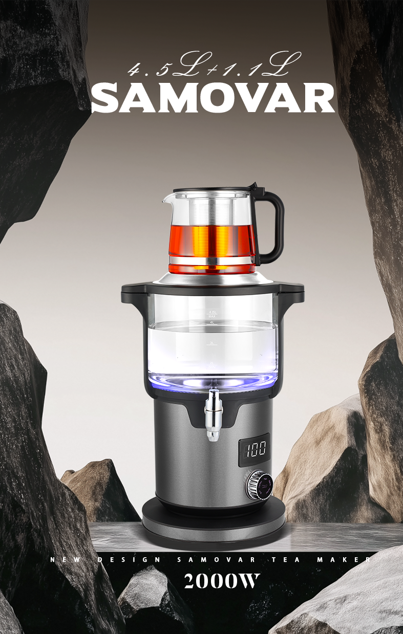 Modern Black Double Glass Kettles 