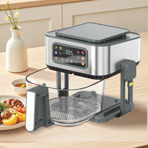 Kitchen Appliances Three in One Air Fryer with Glass Visible Air Fryer Flip Head with Electric Grill and Hot Pot