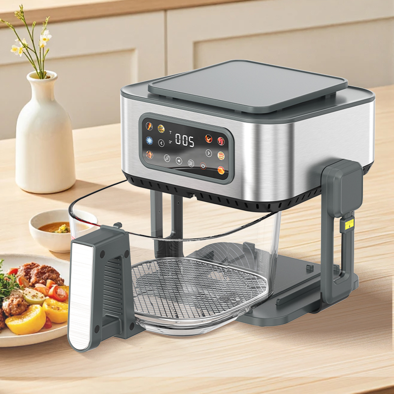 Kitchen Appliances Three in One Air Fryer with Glass Visible Air Fryer Flip Head with Electric Grill and Hot Pot