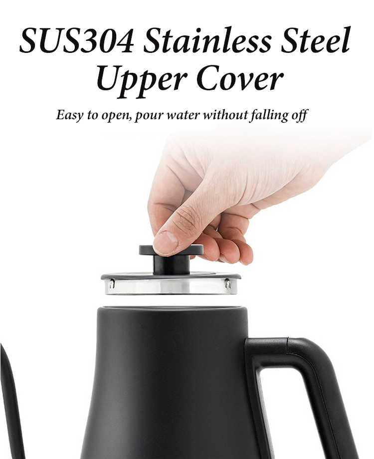 Portable 1.0l Electric Coffee Kettle 360 Degree Rotation Base Household 304Stainless Steel Coffee Pot 
