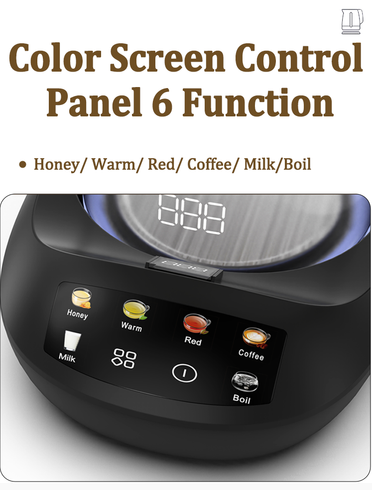 Middle East Saudi Arabia Tea Maker Samovar New 1.8l+0.9l Portable Teapot Double Colorful Control Panel Glass Digital Kettle