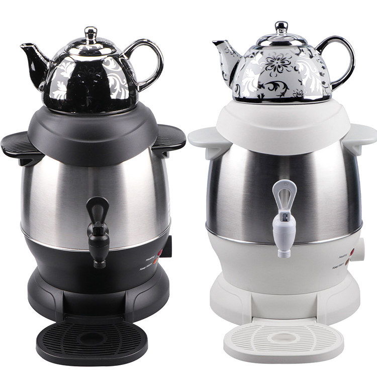 1500w 1L Ceramic Pot + 4LStainless Steel Turkish Pot Electric Tea Kettle Russian Samovar Tea Maker With Temperature Control Knob