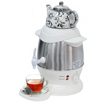 Hot Selling Appliances Double Layer Electric Turkish Tea Maker Arabic Samovar Tea Maker Set With Ceramic Electric Kettle For Kitchen