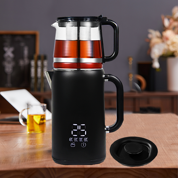 New Design Cordless Samavar Turkish Tea Maker Digital Touch Screen Control Temperature Keep Warm Kettle with Handle