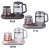 New Low Wattage Modern Keep Warm Tea Maker Machine Portable Thermopot Glass Hotel Kettle Tray Set 1.7L+1.1L Electric