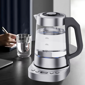 High-quality Keep Warm Function Water Boiler Machine Electric Tea Kettle with Blue LED Indicator Light Glass Electric Jug Kettle
