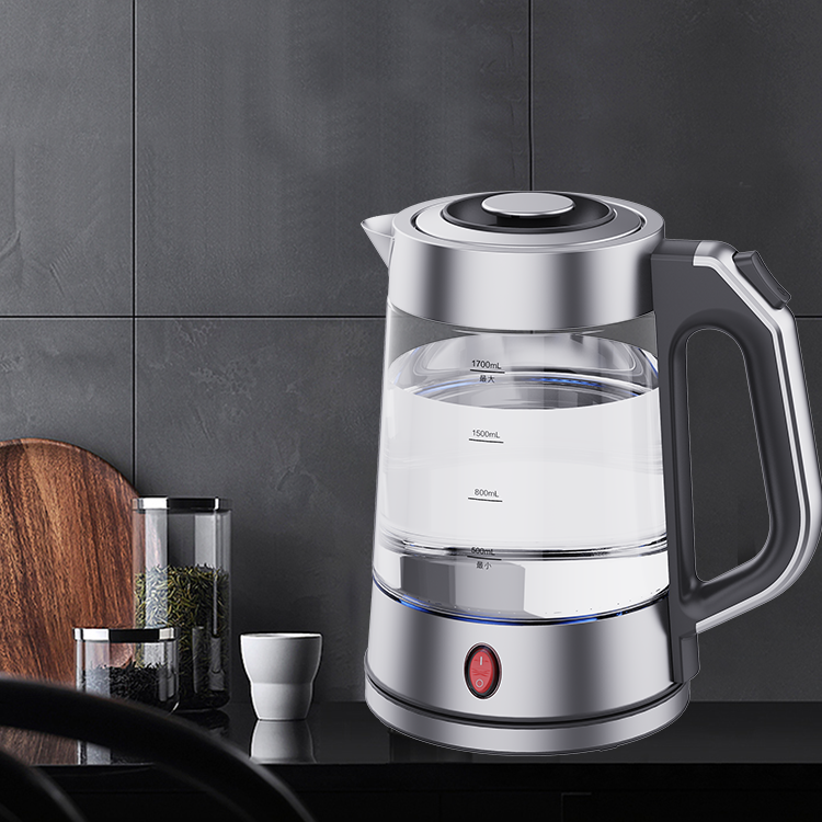 New Design 1.7L Large Capacity Electric Kettle Kitchen Appliances Automatic Tea Maker Keep Warm Glass Kettle 