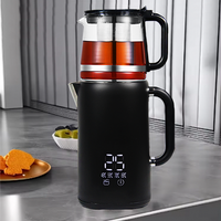 New Design 1.7+1.1l Filter Coffee Maker Electric Stainless Steel Turkish Samovar Kettle For Tea