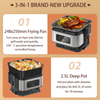Kitchen Appliances Three in One Air Fryer with Glass Visible Air Fryer Flip Head with Electric Grill and Hot Pot