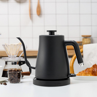 Portable 1.0l Electric Coffee Kettle 360 Degree Rotation Base Household 304Stainless Steel Coffee Pot 