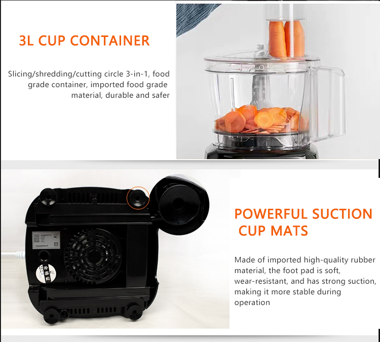 Multi-functional Factory Table Blender Food Slicer Meat Chopper With Large Non-slip feet