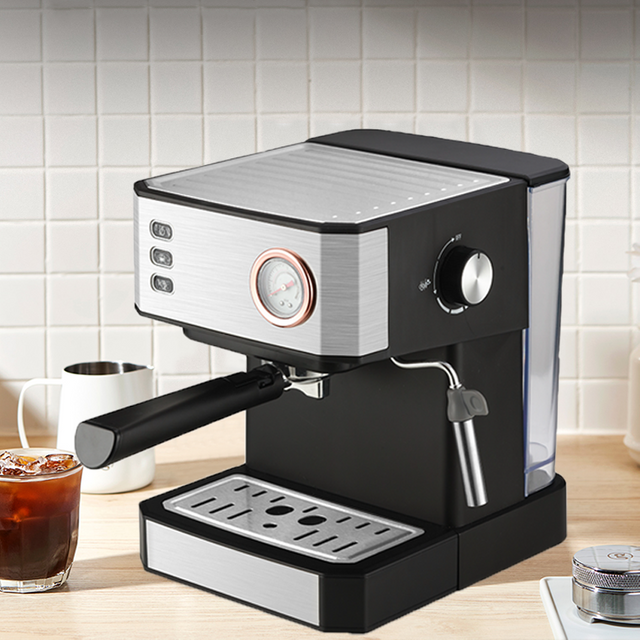 Espresso Drip Electric Coffee Maker Machine 20Bar Cappuccino Coffee Machine With 1.6l Detachable Transparent Water Tank 