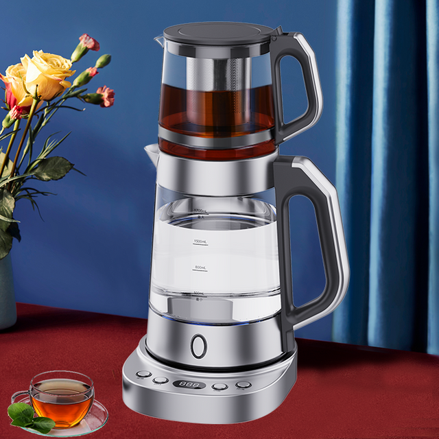 Turkish Tea Maker Set Electric Kettles Fully Automatic Multi-fast Heating Household Glass 2 In 1 Tea Kettle Tray Set