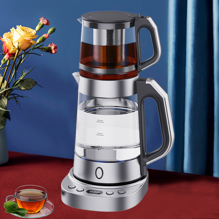 Turkish Tea Maker Set Electric Kettles Fully Automatic Multi-fast Heating Household Glass 2 In 1 Tea Kettle Tray Set