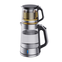 Middle East Arabic Coffee Maker Electric Samovar Teapot Home Appliance 2 Layer Electric Glass Kettle With Tea Maker 