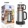 Kitchen Appliances 1500W Boil-Dry Protection Tea Maker Machine 2.0L+1.1L Double Layer Electric Kettle With Glass Teapot
